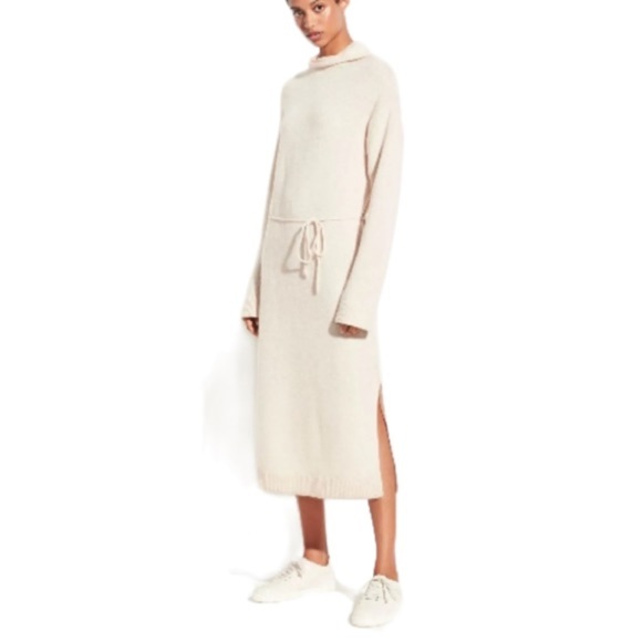 $445 Vince Wool Dress Small Pink Italian Cashmere Washable Side Slit Blush NWT - Picture 4 of 16